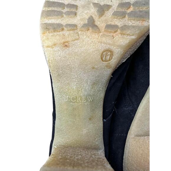 J.Crew Black MacAlister Suede Block High Heel Ankle Boots Lace Up Size 11 - Picture 6 of 8